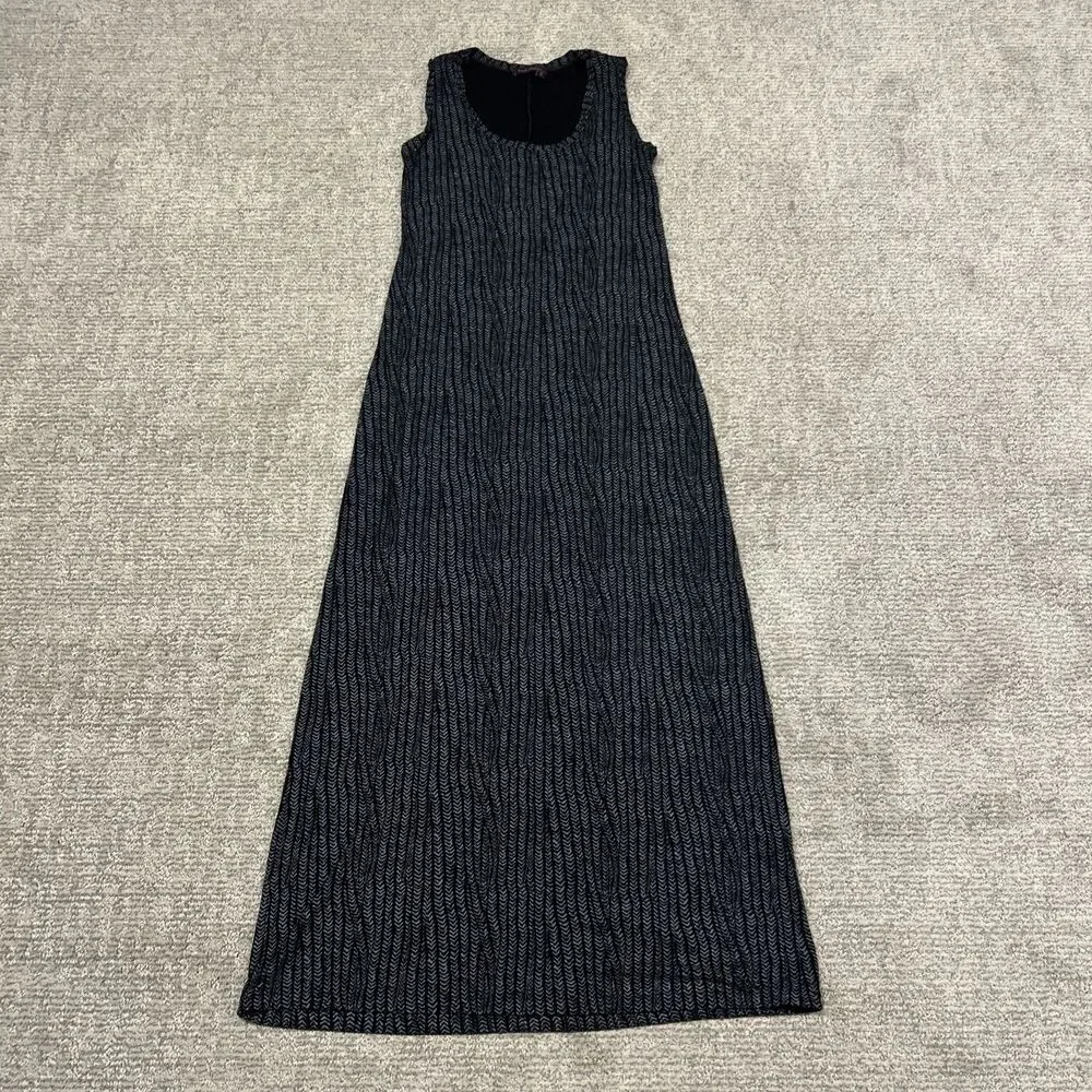 Fresh Produce Maxi Dress Womens XS Black Gray Sleeveless Comfy Long USA